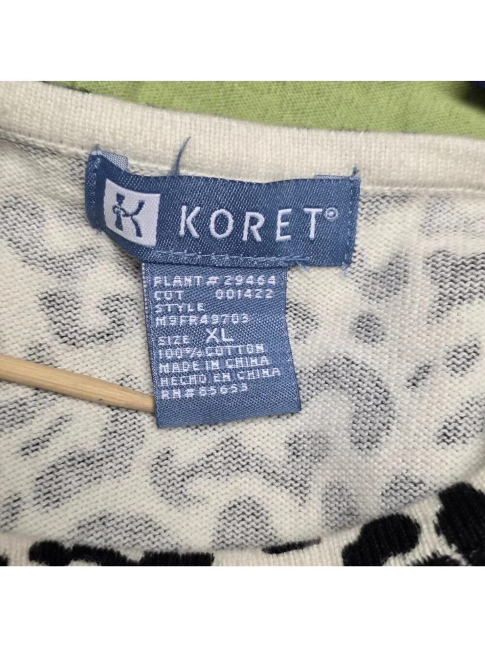 Koret Leopard Print Sweater Top XL White Black Retro Mob Wife Grunge Fairy